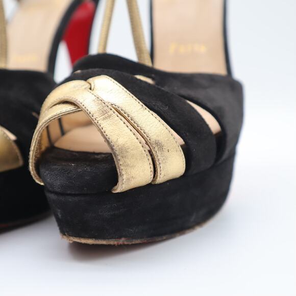 Christian Louboutin Glennalta Suede T-Strap Platform Pump Size 39 - Picture 9 of 10